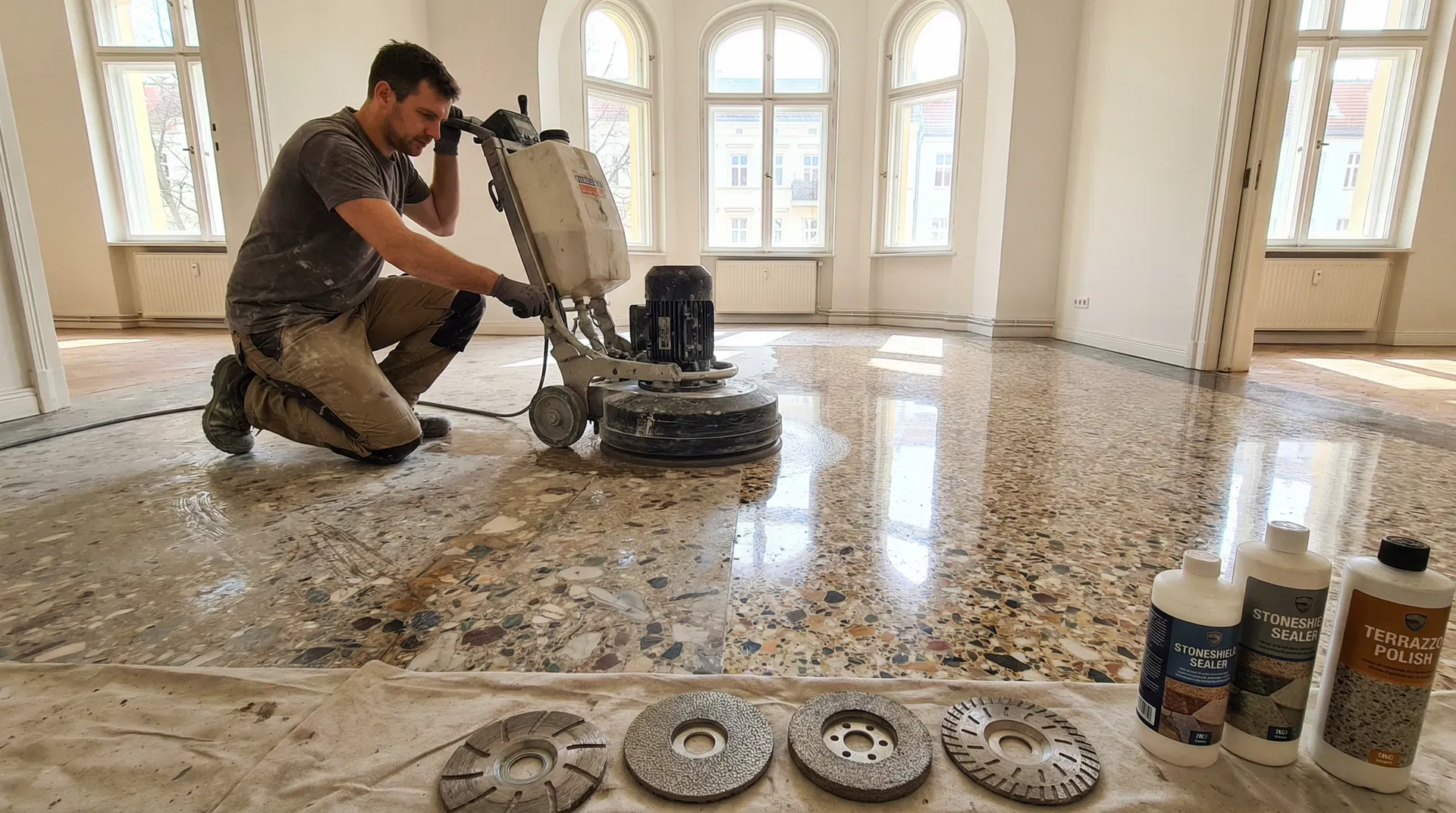Schleifen, Polieren und Kristallisieren für perfekte Oberflächen