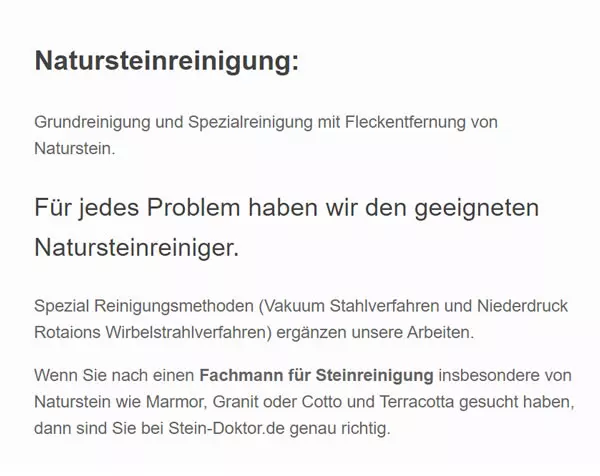 Naturstein Reinigung für 88605 Meßkirch