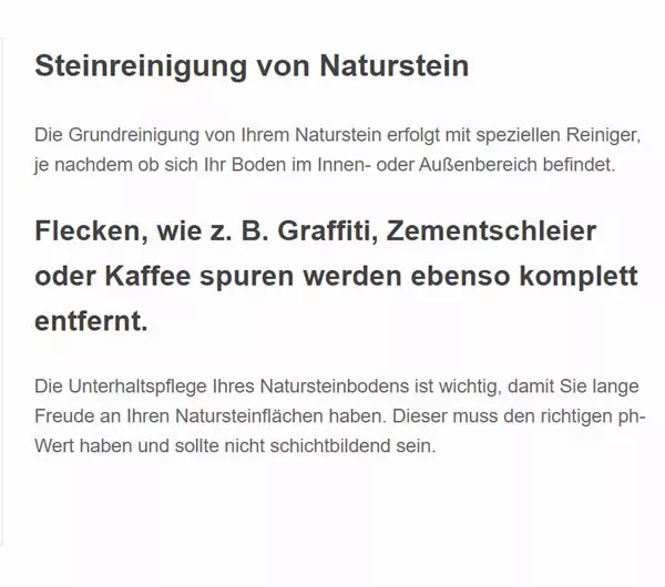 Steinreinigung Naturstein 