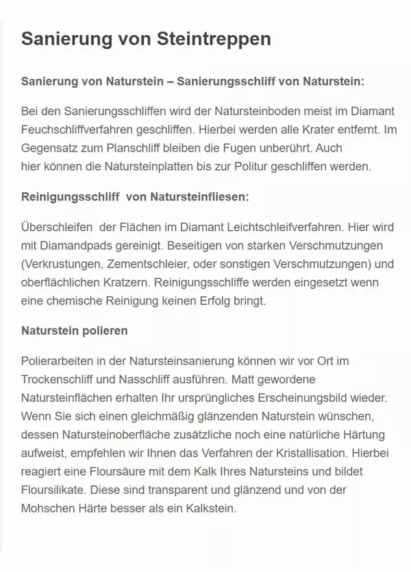 Steintreppen Sanierung 